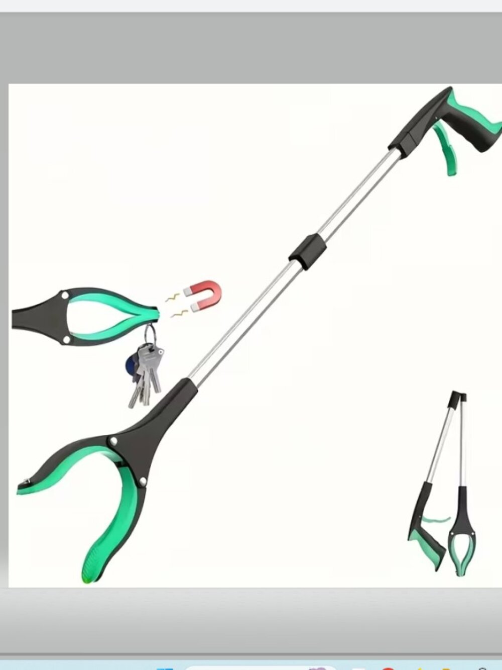 360-Degree Rotating Jaw Trash Picker, Professional Extended Grabbing Tool